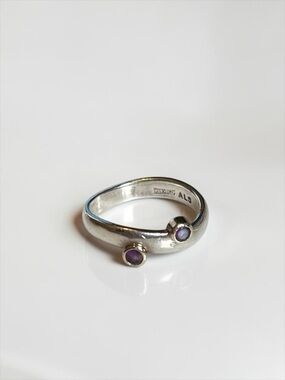 925 Sterling Silver ALS Purple Amethyst Ring CC C